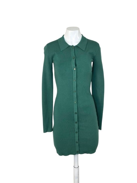 Sunday Best Dresses & Skirts - Aritzia Sunday Best Ralph Dress, Mini Knit Button Down Polo, Green, Size XS